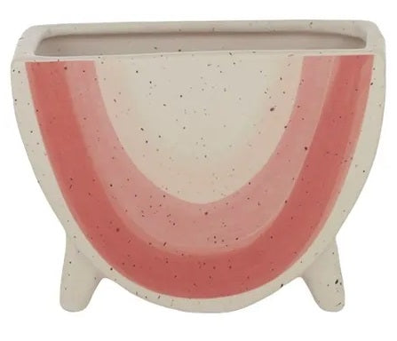 Rainbow Ceramic Footed Pot Pink