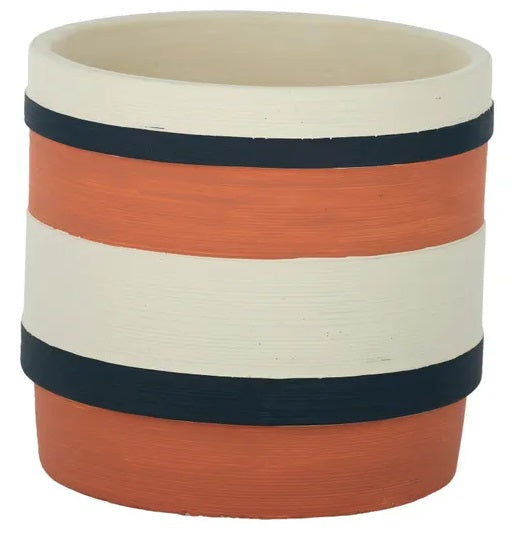 Banded Cement Pot