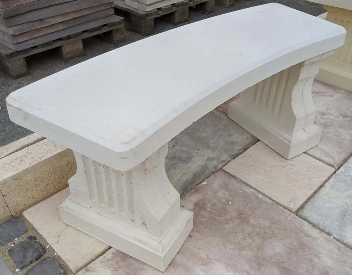 Stone Garden Bench Curved with Roman Legs