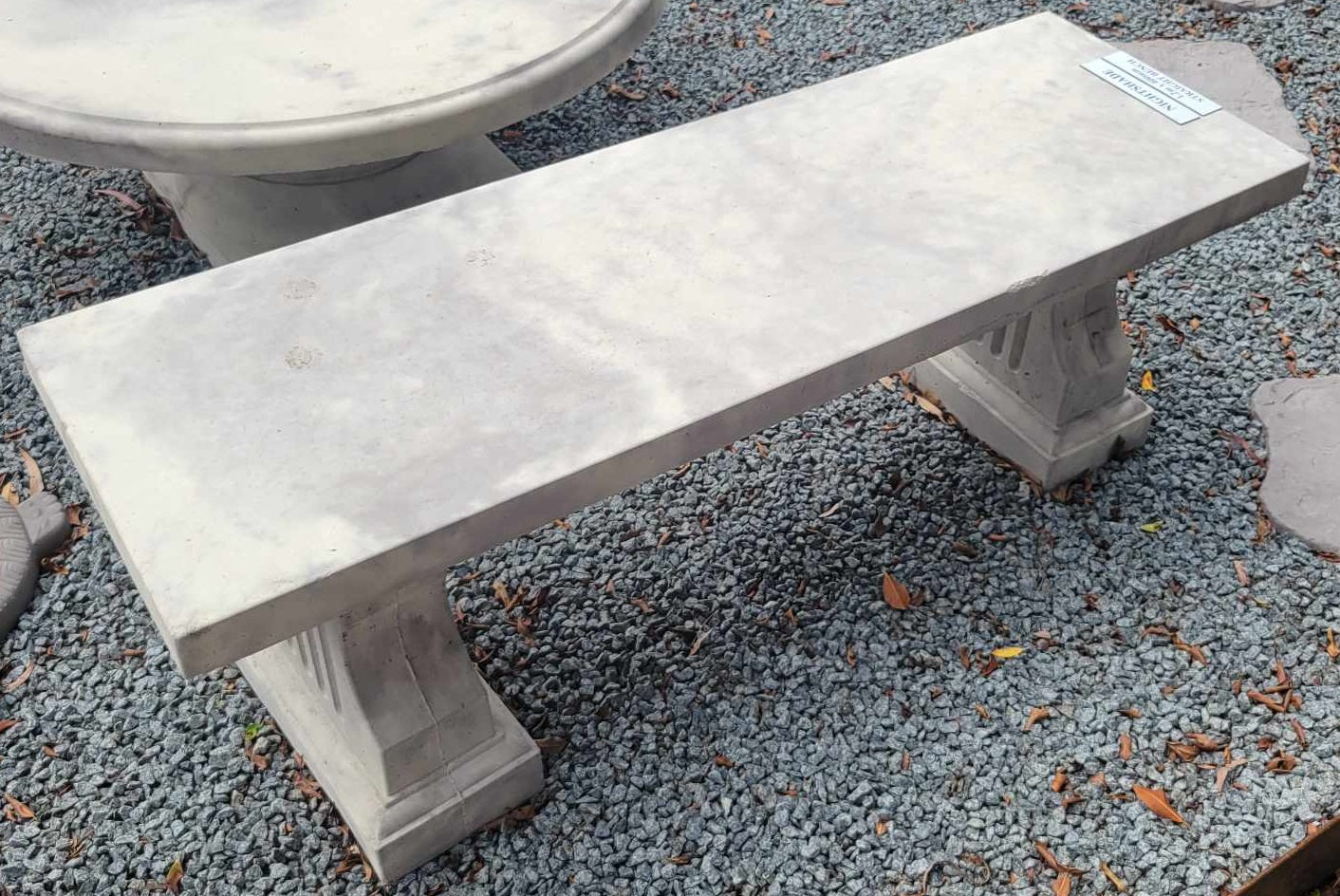 Stone Garden Bench Straight with Roman Legs