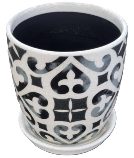 Monroe Pot With Saucer Black