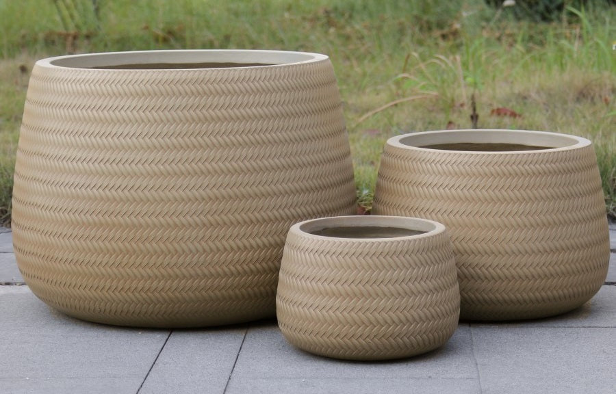 Bamboo Drum Pot Sandy Beech