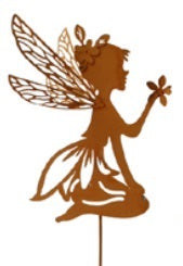 Rusty Sitting Fairy Stake