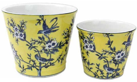 Faune et Flore Round Pot Royal Yellow