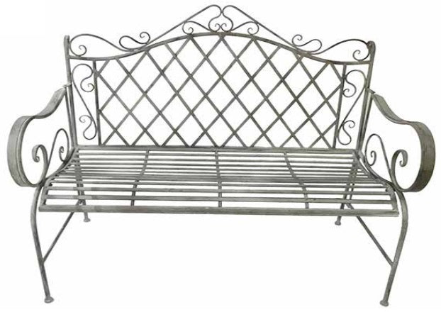 Metal Bench Antique Grey