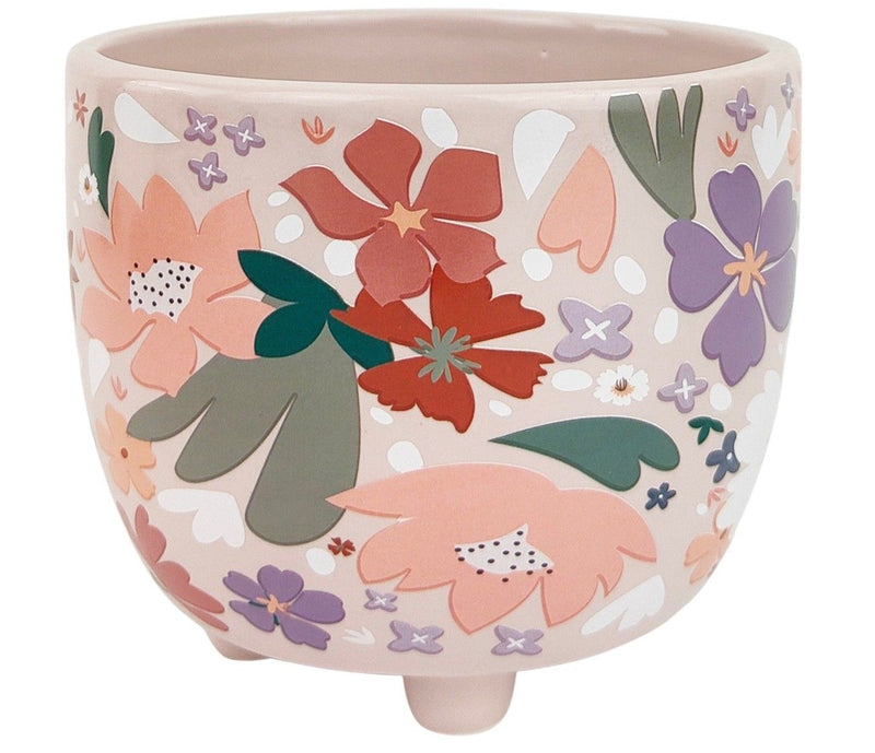 Mae Floral Planter With Legs Colourful