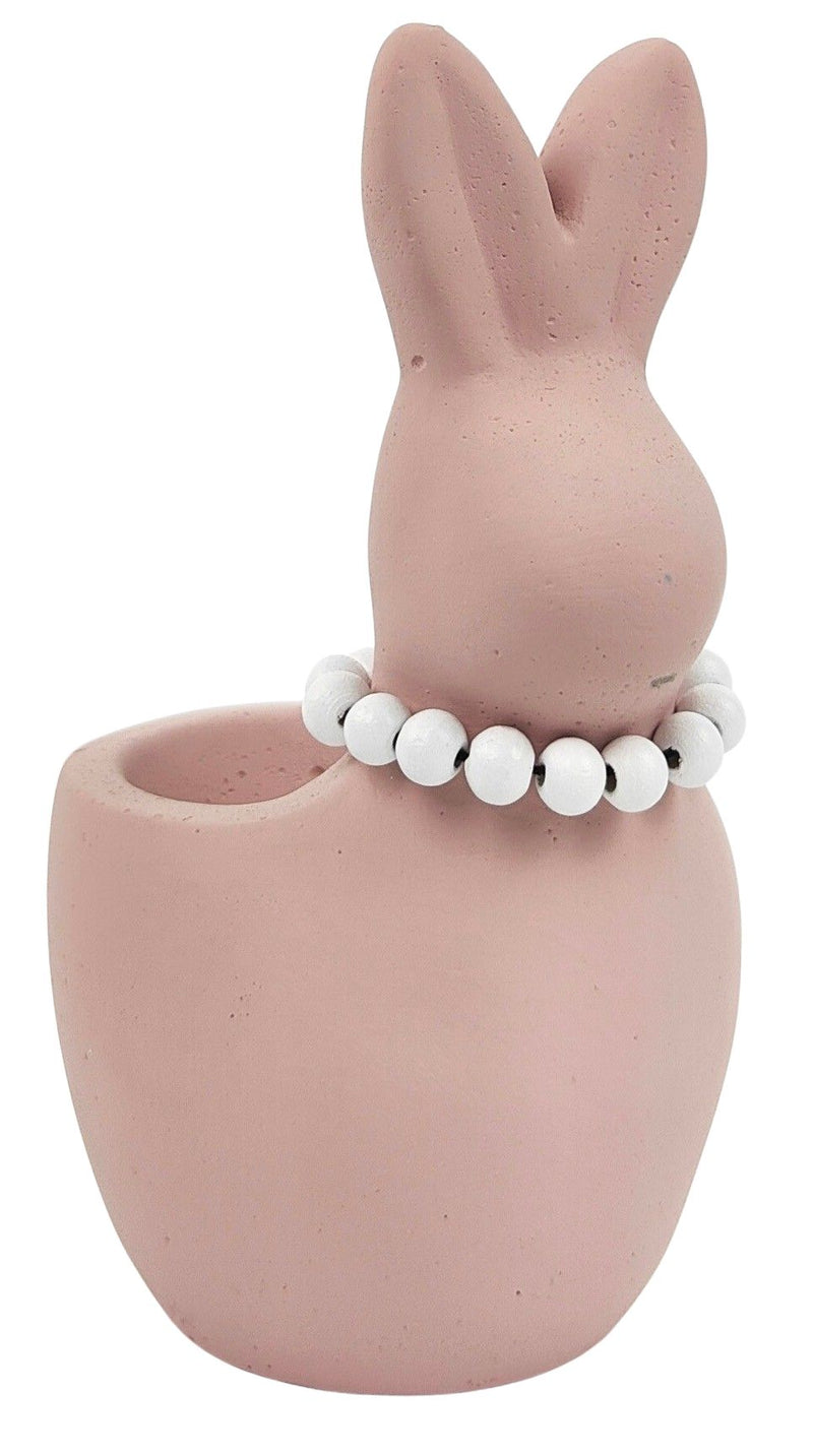 Cute Bunny With Pearls Planter Pink