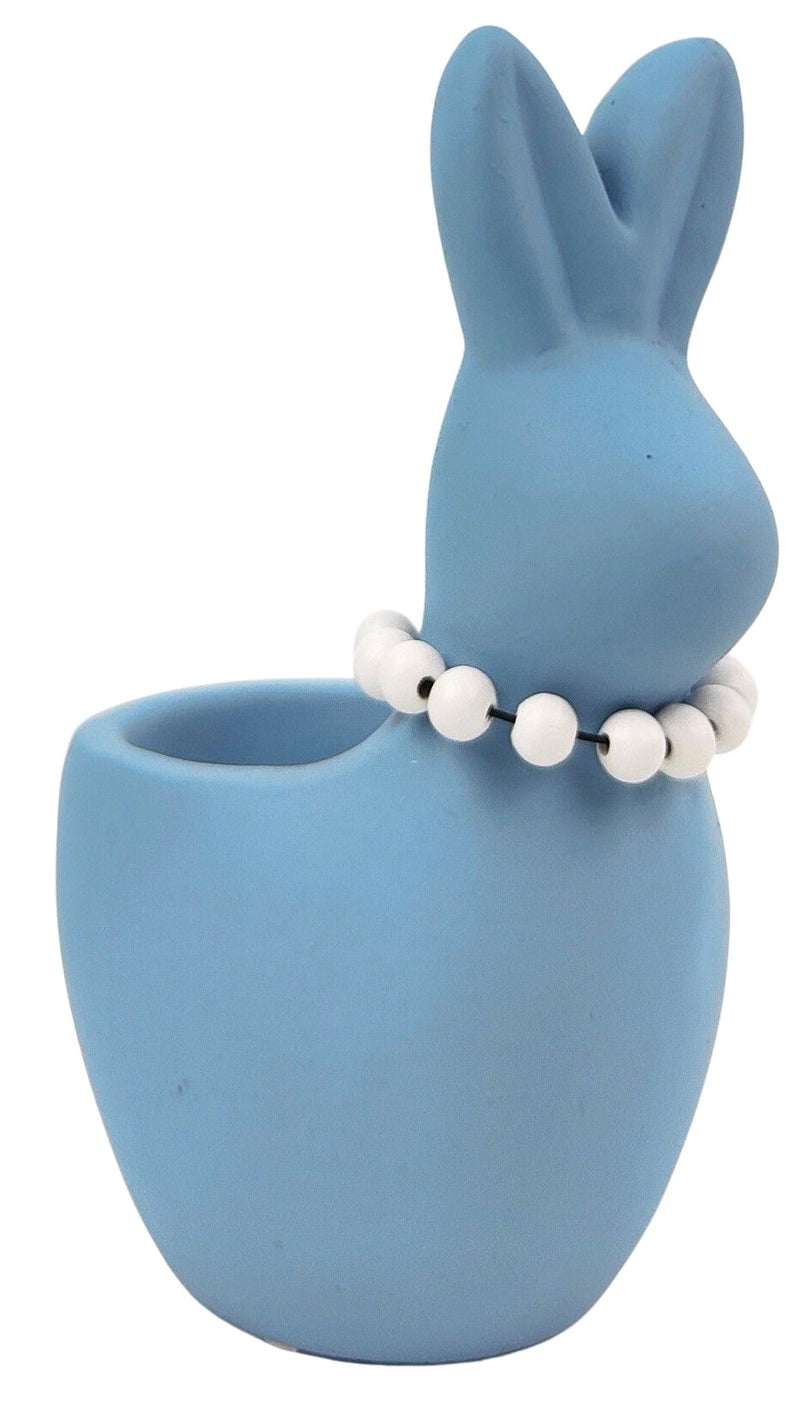 Cute Bunny With Pearls Planter Blue