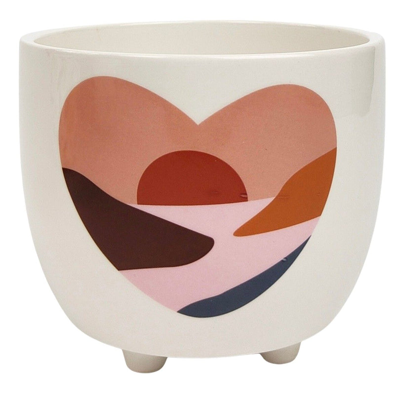 Landscape Hearts Planter Pink And White