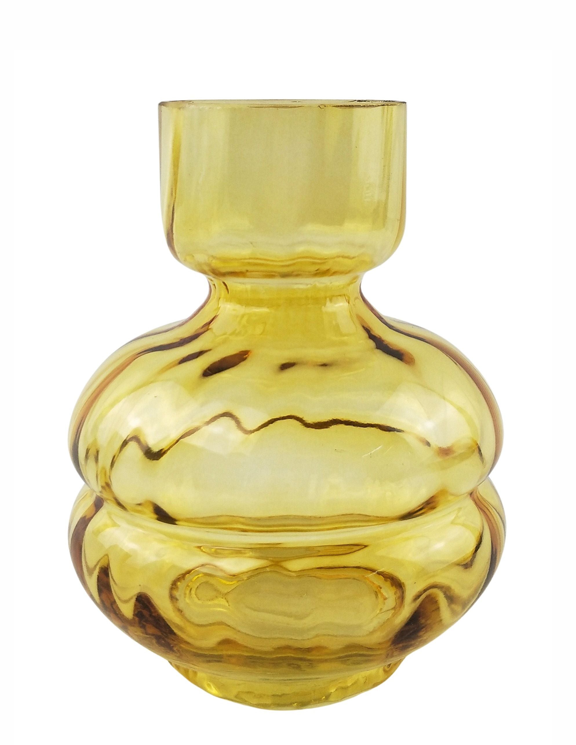 Tommy Squat Glass Vase Amber