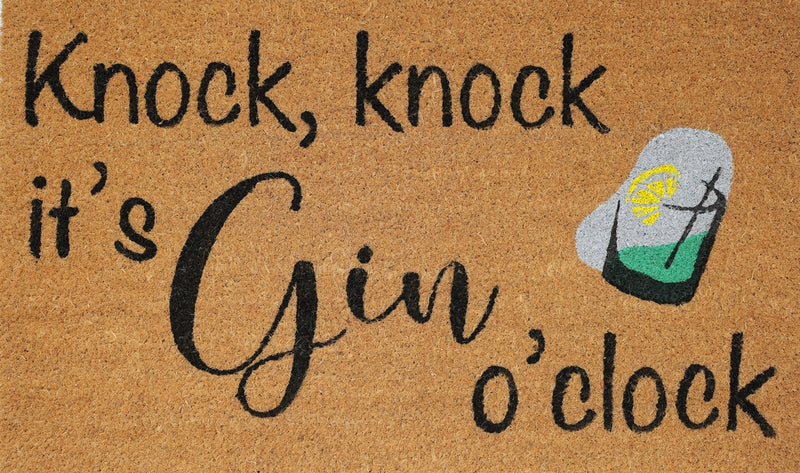 Gin Oclock Doormat Black