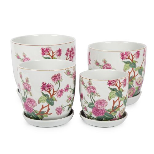 Tulip Pot With Saucer Peony