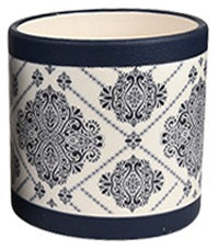 Aubrey Ceramic Pot Navy White