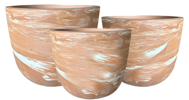 Marbled Terracotta Tulip Pot