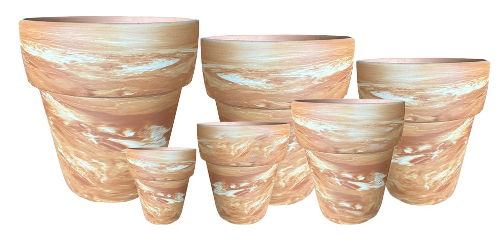 Marbled Terracotta Rim Pot