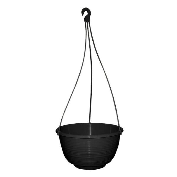 Plastic Hanging Basket Grecian With Hanger Black