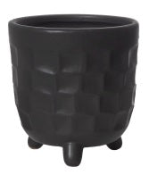 Kora Footed Pot Black