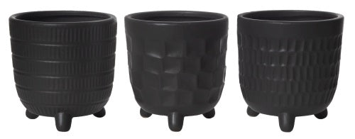 Kora Footed Pot Black