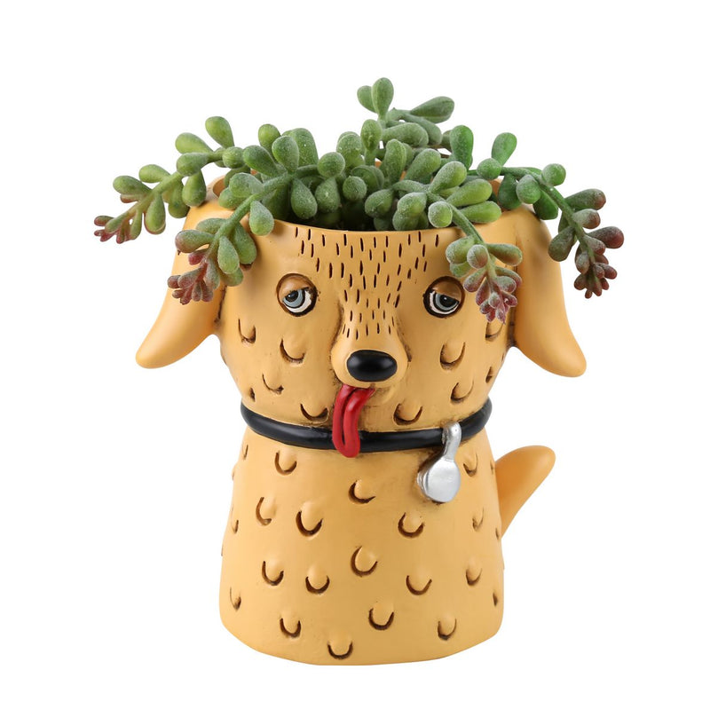 Baby Goldie Dog Tall Planter