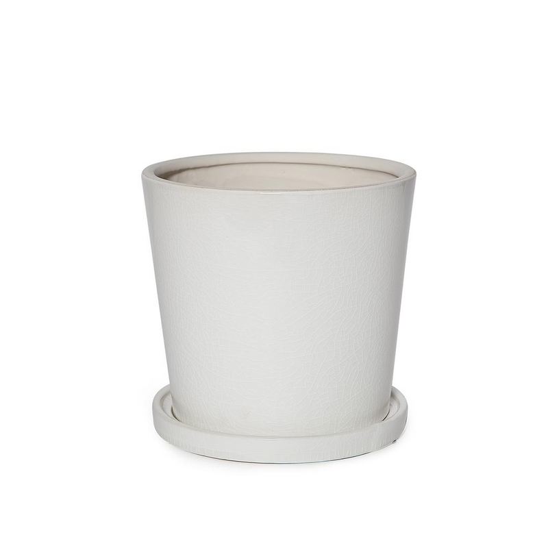 Cia Pot With Saucer White